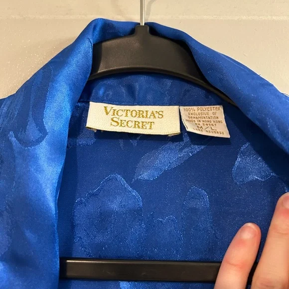 Vintage Gold Label Victoria's Secret Vibrant Blue Robe - Picture 4 of 7
